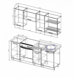 Кухонный гарнитур Антрацит 2000 в Первоуральске - pervouralsk.mebel-e96.ru