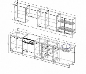 Кухонный гарнитур Антрацит 3000 в Первоуральске - pervouralsk.mebel-e96.ru