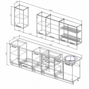 Кухонный гарнитур Жемчуг 2800 в Первоуральске - pervouralsk.mebel-e96.ru