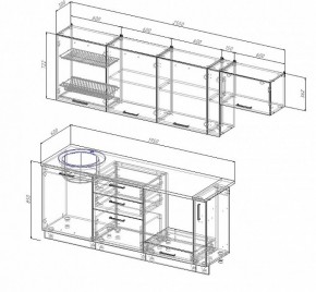 Кухонный гарнитур Лофт 2550 в Первоуральске - pervouralsk.mebel-e96.ru