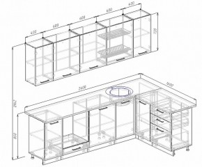 Кухонный гарнитур угловой Графика 2600х1600 мм МДФ в Первоуральске - pervouralsk.mebel-e96.ru