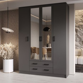 Шкаф Квадро 1600 мм Графит (Эра) в Первоуральске - pervouralsk.mebel-e96.ru