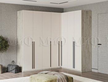 Гардеробная/шкаф 2200*1706 мм Ларго №3 дуб крафт серый/кашемир (Миф) в Первоуральске - pervouralsk.mebel-e96.ru