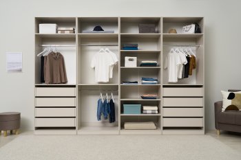 Гардеробная/шкаф 3200 мм Ларго №2 открытая Кашемир (Миф) в Первоуральске - pervouralsk.mebel-e96.ru