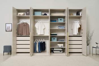 Гардеробная/шкаф 3200 мм Ларго №2 Кашемир (Миф) в Первоуральске - pervouralsk.mebel-e96.ru