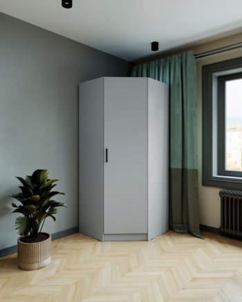 Шкаф угловой Ларс (угол скос), ЛДСП Серый камень (Микон) в Первоуральске - pervouralsk.mebel-e96.ru