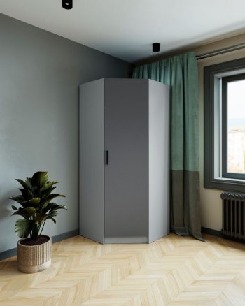 Шкаф угловой Ларс (угол скос), Серый камень/графит (Микон) в Первоуральске - pervouralsk.mebel-e96.ru