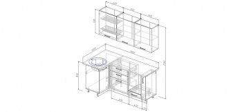 Угловой кухонный гарнитур Латте 1800х1000 мм в Первоуральске - pervouralsk.mebel-e96.ru