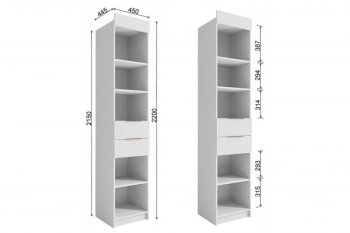 Стеллаж Лавис с ящиками СД 450.1/2 белый софт (ДСВ) в Первоуральске - pervouralsk.mebel-e96.ru