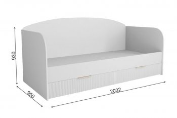 Кровать Лавис ДКД 2000.1 с ящиками белый софт (ДСВ) в Первоуральске - pervouralsk.mebel-e96.ru