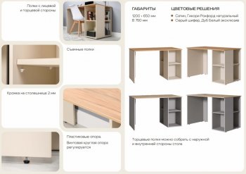 Стол письменный Лайт 12.163. серый (Моби) в Первоуральске - pervouralsk.mebel-e96.ru
