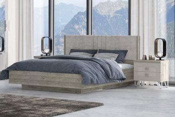 Кровать 1600 мм Лежер КР-311-16-16 дуб серый/велюр Missoni 18 (Сантан) в Первоуральске - pervouralsk.mebel-e96.ru