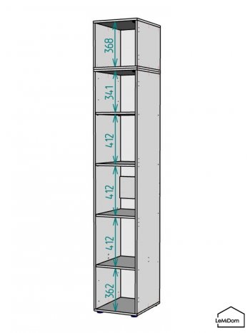 Шкаф с антресолью 400 мм Linnea MHR-1A-2 2450х400х510 (Графит-М 11.1.25) в Первоуральске - pervouralsk.mebel-e96.ru