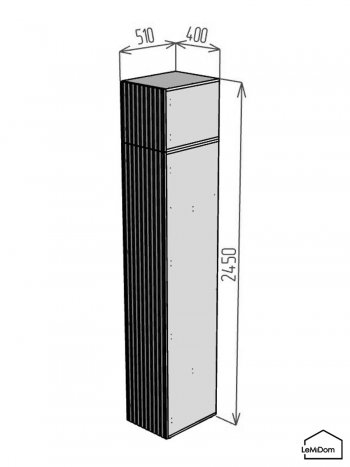 Шкаф с антресолью 400 мм Linnea MHR-1A-2 2450х400х510 (ДВ-М 11.1.25) в Первоуральске - pervouralsk.mebel-e96.ru
