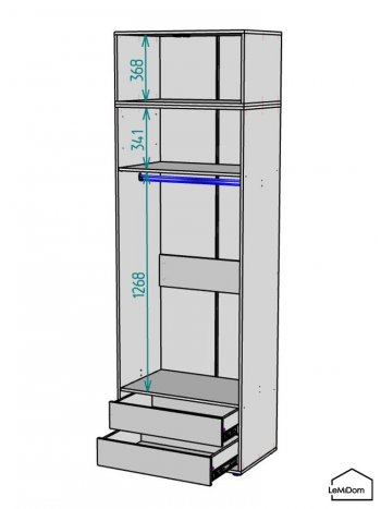 Шкаф с антресолью 800 мм Linnea MHR-2A-3 2450х800х510 (Графит-М 11.1.25) в Первоуральске - pervouralsk.mebel-e96.ru
