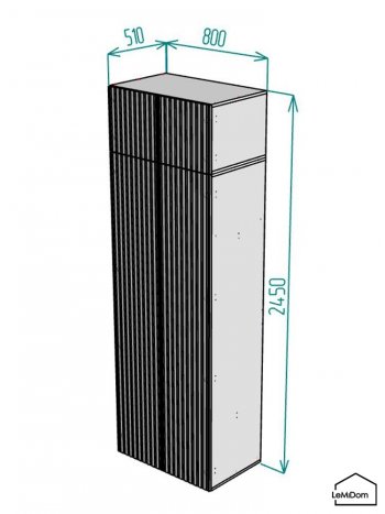 Шкаф с антресолью 800 мм Linnea MHR-2A-1 2450х800х510 (ДВ-М 11.1.25) в Первоуральске - pervouralsk.mebel-e96.ru