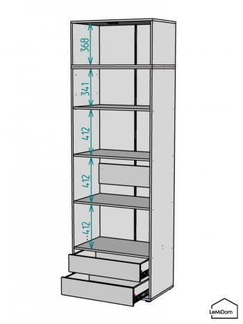 Шкаф с антресолью 800 мм Linnea MHR-2A-4 2450х800х510 (ДВ-М 11.1.25) в Первоуральске - pervouralsk.mebel-e96.ru