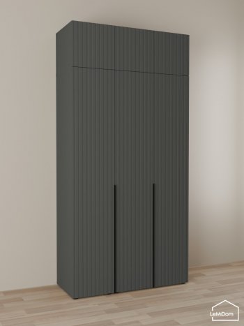 Шкаф с антресолью 1200 мм Linnea MHR-3A-1 2450х1200х510 (Графит-М 11.1.25) в Первоуральске - pervouralsk.mebel-e96.ru