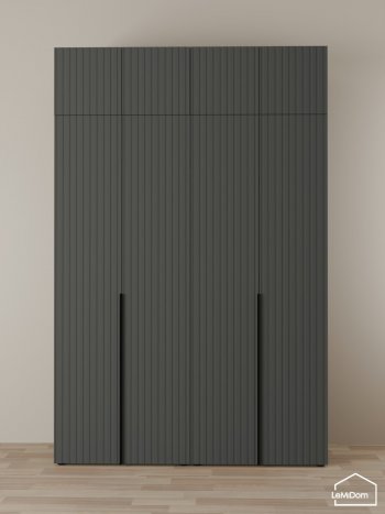 Шкаф с антресолью 1600 мм Linnea MHR-4A-1 2450х1600х510 (Графит-М 11.1.25) в Первоуральске - pervouralsk.mebel-e96.ru