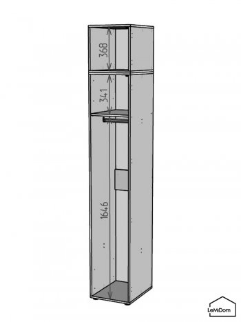 Шкаф с антресолью 400 мм Linnea MHR-1A-1 2450х400х510 (ДВ-М 11.1.25) в Первоуральске - pervouralsk.mebel-e96.ru