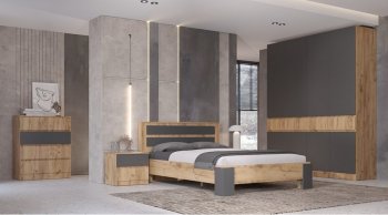 Шкаф 1500 мм 3х ств. Ленора вотан/Графит (Лин) в Первоуральске - pervouralsk.mebel-e96.ru