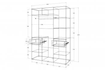 Шкаф 1600 мм Лиана графит (Зарон) в Первоуральске - pervouralsk.mebel-e96.ru