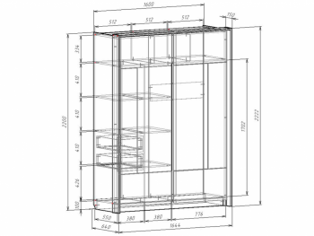 Шкаф-купе 1600 мм Либерти (Росток) в Первоуральске - pervouralsk.mebel-e96.ru