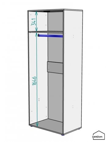 Шкаф Linnea MHR-2 2050х800х510 (Графит-М 11.1.25) в Первоуральске - pervouralsk.mebel-e96.ru