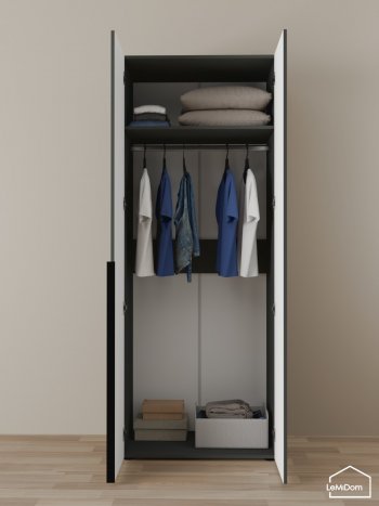 Шкаф Linnea MHR-2 2050х800х510 (Графит-М 11.1.25) в Первоуральске - pervouralsk.mebel-e96.ru