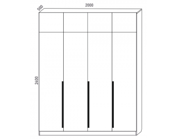 Шкаф распашной 2000 мм М6-4.3 П+Б+Б+П + антресоль (М6) в Первоуральске - pervouralsk.mebel-e96.ru