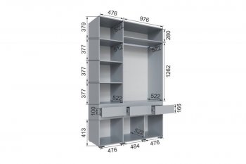 Шкаф 1500 мм Мерида серый камень/графит (Микон) в Первоуральске - pervouralsk.mebel-e96.ru