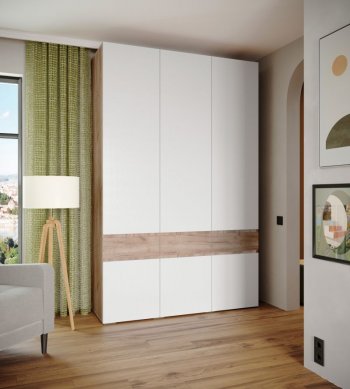 Шкаф 1500 мм Мерида крафт табачный/белый (Микон) в Первоуральске - pervouralsk.mebel-e96.ru