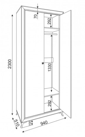 Шкаф 2-х дверный Саванна М25 (Риннер) в Первоуральске - pervouralsk.mebel-e96.ru