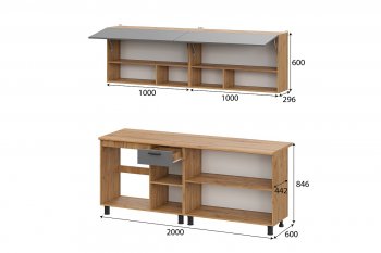 Кухонный гарнитур Монако 2000 мм графит (СВ) в Первоуральске - pervouralsk.mebel-e96.ru