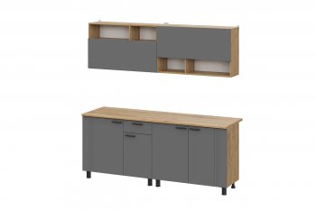 Кухонный гарнитур Монако 2000 мм графит (СВ) в Первоуральске - pervouralsk.mebel-e96.ru