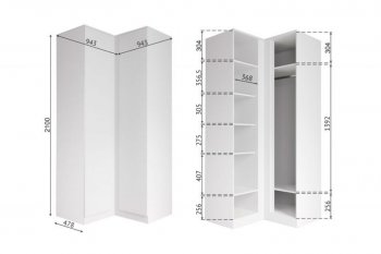 Угловой шкаф Мори белый (ДСВ) в Первоуральске - pervouralsk.mebel-e96.ru