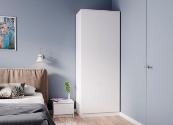 Шкаф двустворчатый Мори МШ800.1 белый (ДСВ) в Первоуральске - pervouralsk.mebel-e96.ru