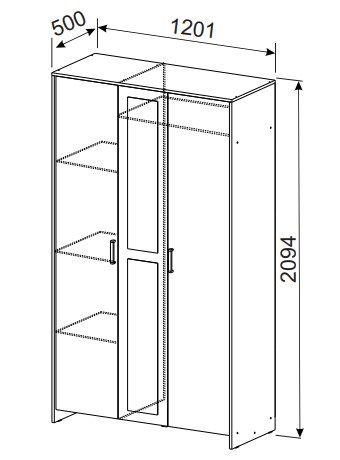 Шкаф распашной 1200 мм Дольче (СВ) в Первоуральске - pervouralsk.mebel-e96.ru