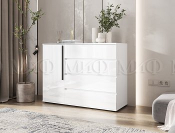 Комод 1 дверь 4 ящика (1200) Норд,  белый (Миф) в Первоуральске - pervouralsk.mebel-e96.ru