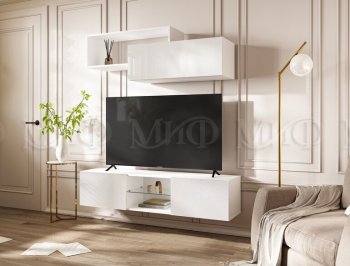 Стенка Норд-1 белый глянец (Миф) в Первоуральске - pervouralsk.mebel-e96.ru