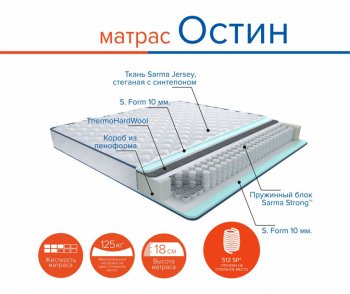 Матрас Остин h18 в Первоуральске - pervouralsk.mebel-e96.ru