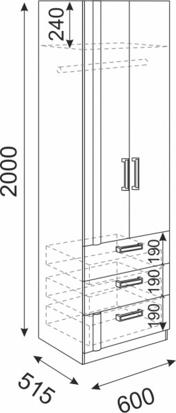 Шкаф с ящиками Волкер М4 (Риннер) в Первоуральске - pervouralsk.mebel-e96.ru