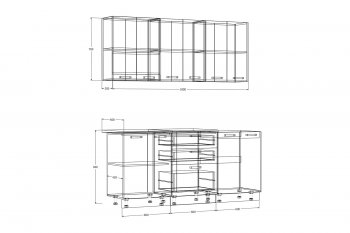 Кухонный гарнитур Рио 1800 мм (Зарон) в Первоуральске - pervouralsk.mebel-e96.ru