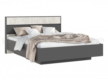 Кровать парящая Роджина с подсветкой, графит/крафт белый (Миф) в Первоуральске - pervouralsk.mebel-e96.ru