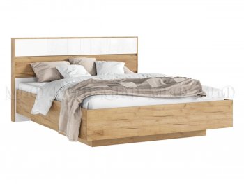 Кровать парящая Роджина с подсветкой, крафт/белый (Миф) в Первоуральске - pervouralsk.mebel-e96.ru