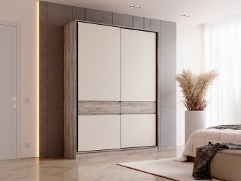 Шкаф-купе 1800 мм Роджина крафт серый/кашемир (Миф) в Первоуральске - pervouralsk.mebel-e96.ru