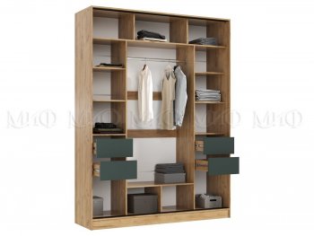 Шкаф-купе 1800 мм Роджина крафт/изумрудный (Миф) в Первоуральске - pervouralsk.mebel-e96.ru