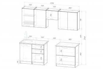 Кухонный гарнитур Шелли макси 2300 мм (Герда) в Первоуральске - pervouralsk.mebel-e96.ru