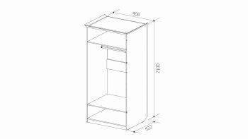 Шкаф 900 мм 2х дверный для платья ШиК-2 (Уголок Школьника 2) в Первоуральске - pervouralsk.mebel-e96.ru