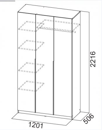 Шкаф 1200 мм ШК-5 графит (СВ) в Первоуральске - pervouralsk.mebel-e96.ru